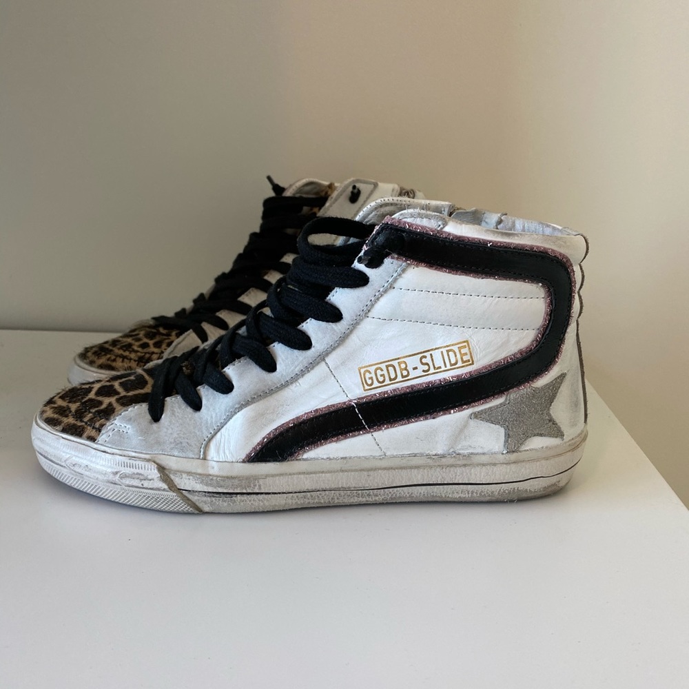 Golden Goose Slide Giraffe Print